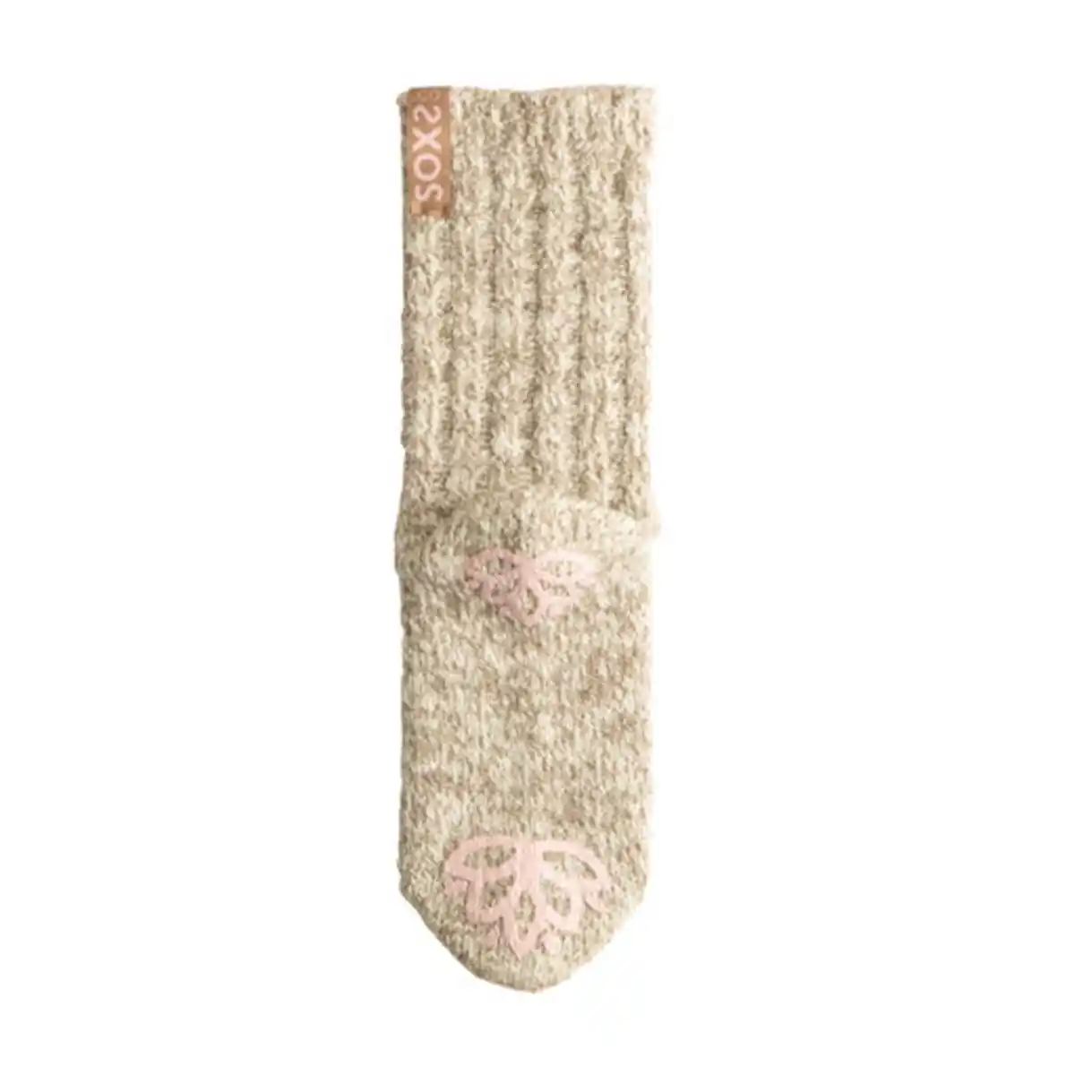 SOXS Beige wollen sokken Label Amberlight Antislip onderkant