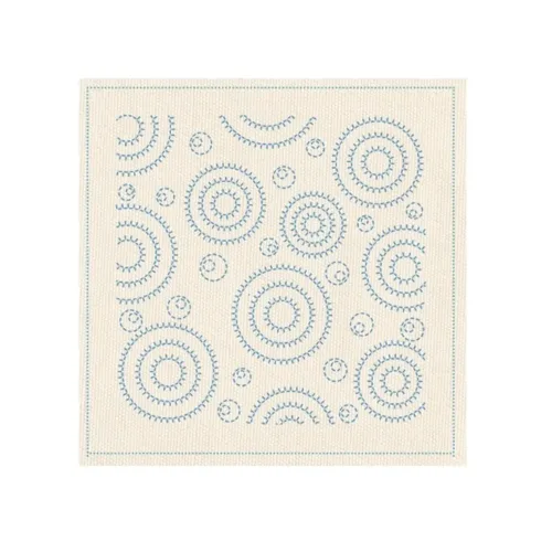 Sashiko Hana Fukin voorgedrukte stof Water ripples Ecru