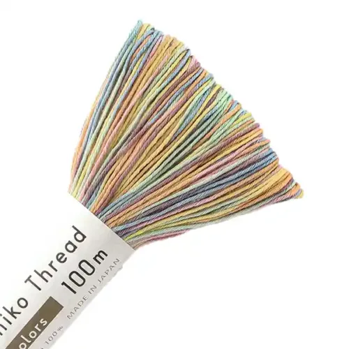 Sashiko garen gemêleerd 100m regenboog pastel | #303
