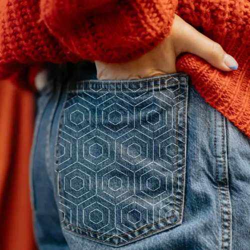 Wateroplosbare Sashiko Sticker | Kikko A4