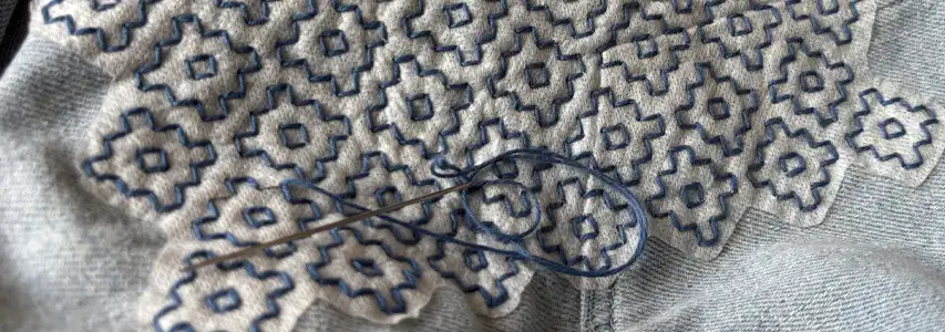 Wateroplosbare Sashiko-stickers — stap-voor-stap gids voor reparatie & versiering