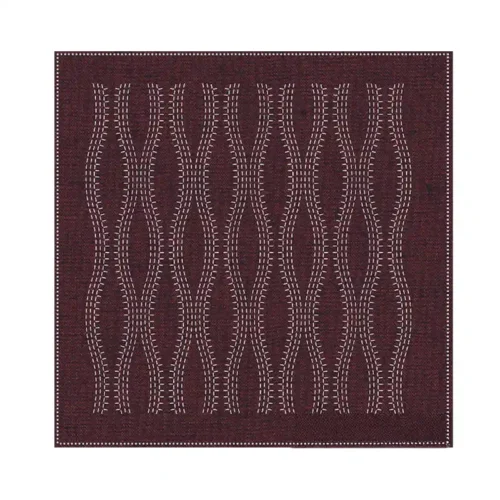 Sashiko-Hana-Fukin-voorgedrukte-stof-Steam-Rising-Bordeaux